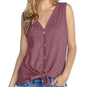 Mauve Button Down Tie Tank